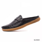 Black Leather Half Shoe