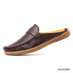 Premium Dark Chocolate Leather Half Shoe