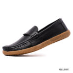 Black Finish Premium Leather Loafer