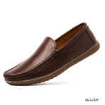 Plain Chocolate Finish Leather Loafer