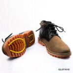 Khaki & Black Leather Chukka Boot - Image 3