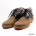 Khaki & Black Leather Chukka Boot - Image 4