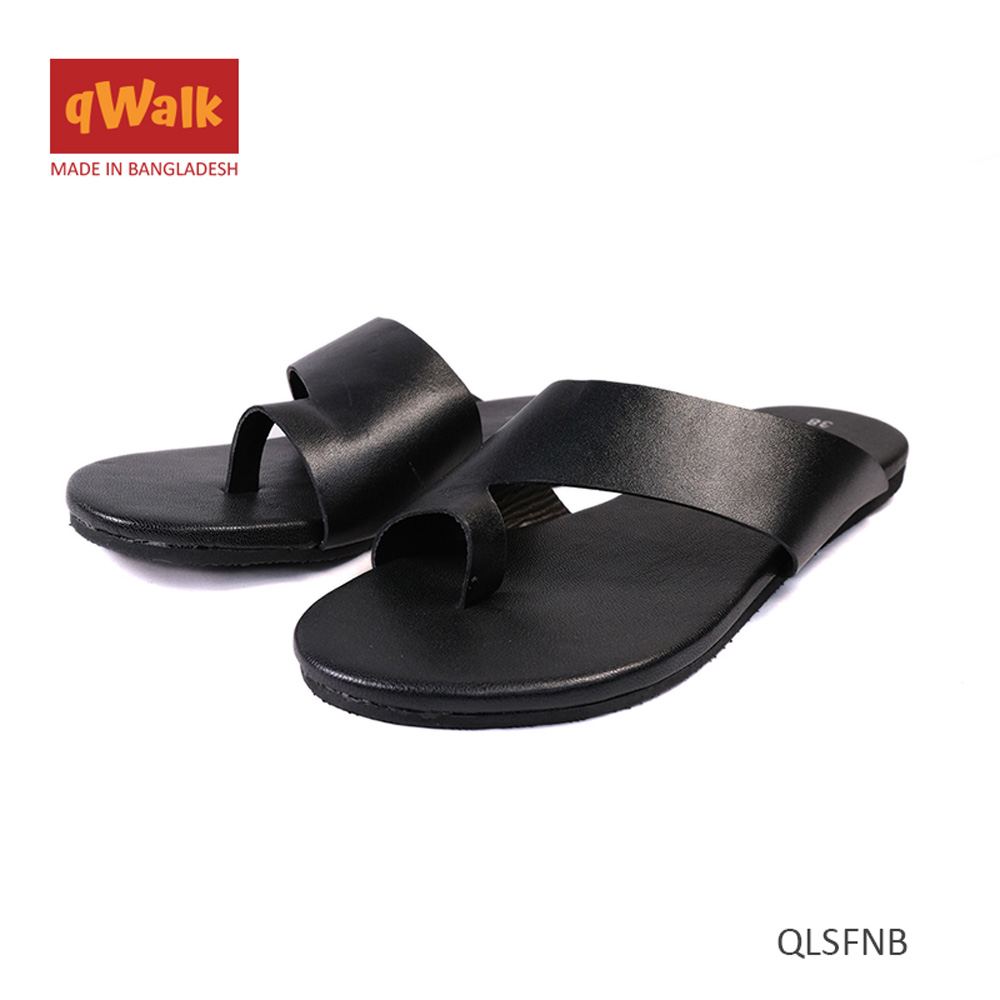 Slick Slip-On Flat Sandal Black – qWalk