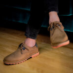 Low-cut Khaki Indigo Leather Boot - Image 4