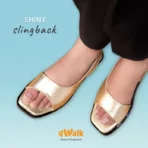 qWalk Slingback Golden Leather Sandal - Image 7