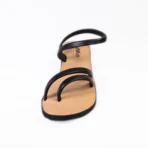 qWalk Easy Breezy Black Leather Sandal - Image 3