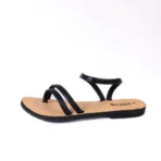 qWalk Easy Breezy Black Leather Sandal - Image 5