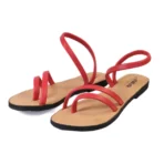 qWalk Easy Breezy Red Leather Sandal - Image 4