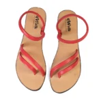 qWalk Easy Breezy Red Leather Sandal - Image 2