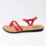 qWalk Easy Breezy Red Leather Sandal - Image 6