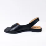 qWalk Slingback Black Leather Sandal - Image 4