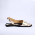 qWalk Slingback Golden Leather Sandal - Image 4