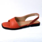 qWalk Slingback Orange Leather Sandal - Image 6