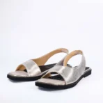 qWalk Slingback Silver Leather Sandal - Image 5