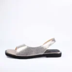 qWalk Slingback Silver Leather Sandal - Image 4