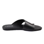 qWalk Light Slipper Black Leather Sandal - Image 4