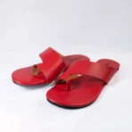 qWalk Light Slipper Red Leather Sandal - Image 4