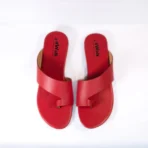qWalk Light Slipper Red Leather Sandal - Image 2