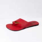 qWalk Light Slipper Red Leather Sandal - Image 3